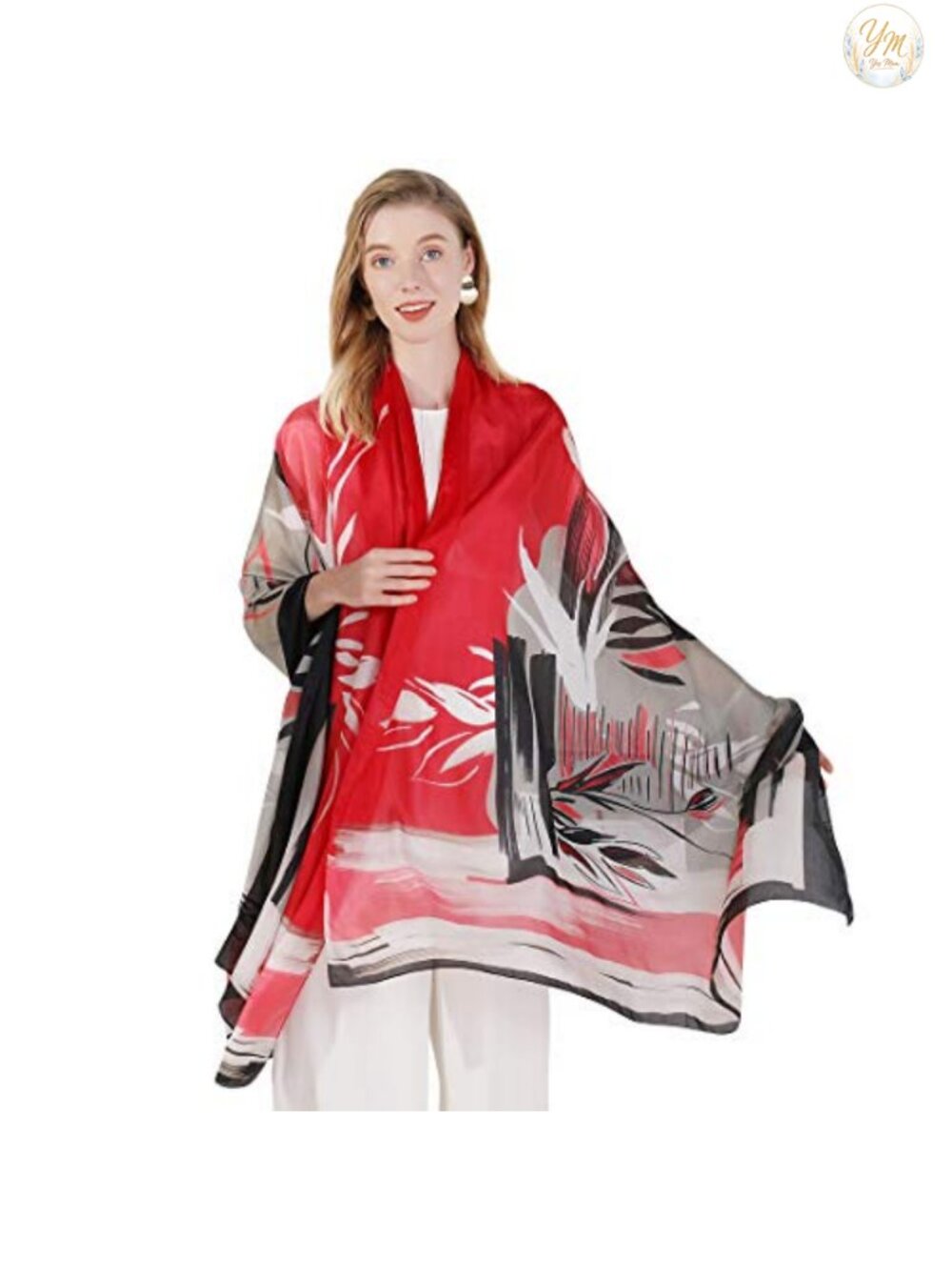100% Mulberry Silk Pashmina Shawl Wrap 90x43 Oversized Lightweight